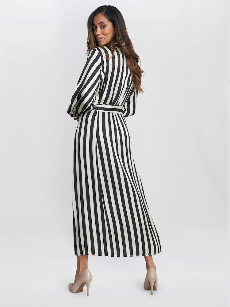 Gina Bacconi Katarina Satin Shirt Black Dress - Image 2 of 6