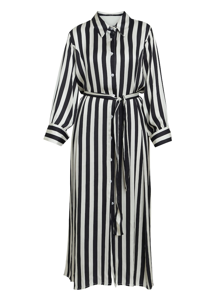 Gina Bacconi Katarina Satin Shirt Black Dress - Image 6 of 6