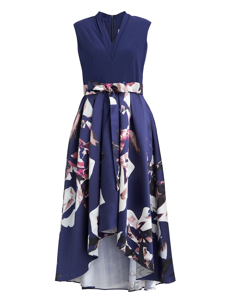 Gina Bacconi Blue Megan Sleeveless Floral High Low Dress - Image 5 of 5