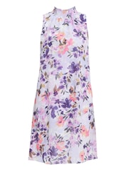 Gina Bacconi Purple Ginnie Printed Sleeveless Dress - Image 5 of 5