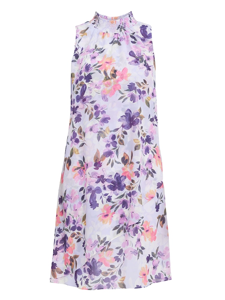 Gina Bacconi Purple Ginnie Printed Sleeveless Dress - Image 5 of 5 Gina Bacconi Purple Ginnie Printed Sleeveless Dress - Image 5 of 5