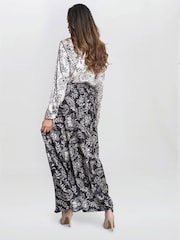 Gina Bacconi Dakota Satin Elastic Waist Black Skirt - Image 2 of 4