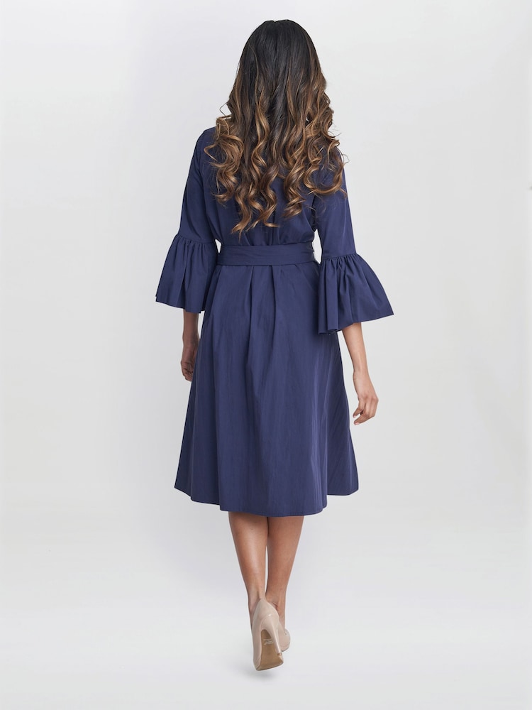 Gina Bacconi Melinda Hemdkleid aus Taft, Blau - Bild 2 von 6 Gina Bacconi Melinda Hemdkleid aus Taft, Blau - Bild 2 von 6