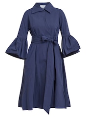 Gina Bacconi Blue Melinda Taffeta Shirt Dress - Image 6 of 6
