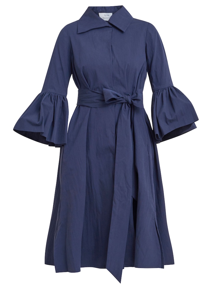 Gina Bacconi Melinda Hemdkleid aus Taft, Blau - Bild 6 von 6 Gina Bacconi Melinda Hemdkleid aus Taft, Blau - Bild 6 von 6