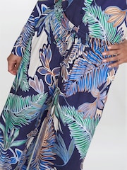 Gina Bacconi Blue Aruna Wide Leg Pull On Trousers - Image 3 of 4