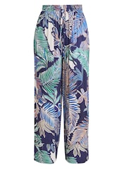 Gina Bacconi Blue Aruna Wide Leg Pull On Trousers - Image 4 of 4