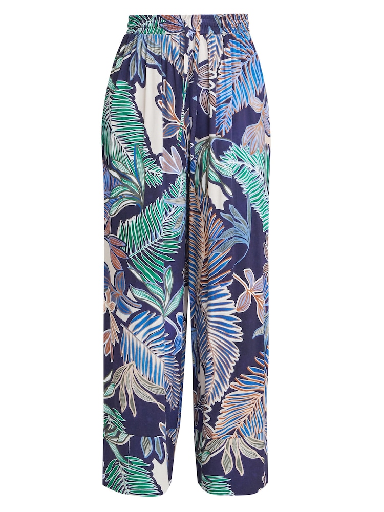 Gina Bacconi Blue Aruna Wide Leg Pull On Trousers - Image 4 of 4