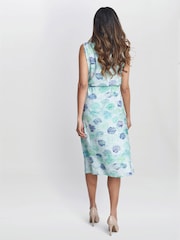 Gina Bacconi Roseline Print Holiday White Dress - Imagen 2 de 6