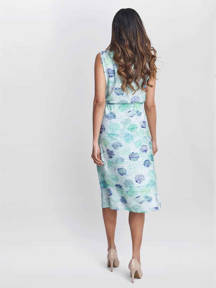 Gina Bacconi Roseline Print Holiday White Dress - Imagen 2 de 6 Gina Bacconi Roseline Print Holiday White Dress - Imagen 2 de 6