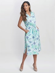 Gina Bacconi Roseline Print Holiday White Dress - Imagen 3 de 6