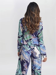 Gina Bacconi Blue Tabitha Printed Tunic Shirt - Image 2 of 6