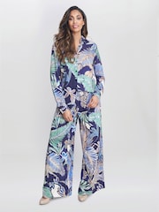 Gina Bacconi Blue Tabitha Printed Tunic Shirt - Image 3 of 6