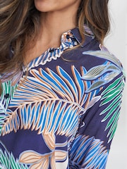 Gina Bacconi Blue Tabitha Printed Tunic Shirt - Image 4 of 6