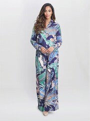 Gina Bacconi Blue Tabitha Printed Tunic Shirt - Image 5 of 6
