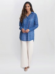 Gina Bacconi Blue Lara Print Georgette Shirt - Image 3 of 5