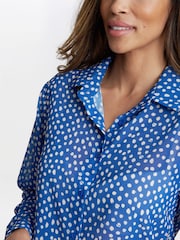 Gina Bacconi Blue Lara Print Georgette Shirt - Image 4 of 5