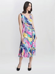 Gina Bacconi Pink Anastacia Fit And Flare Jersey Dress - Image 1 of 5