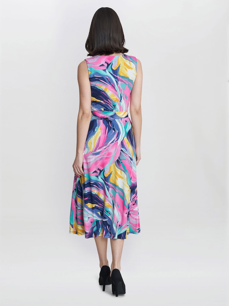 Gina Bacconi Pink Anastacia Fit And Flare Jersey Dress - Image 2 of 5