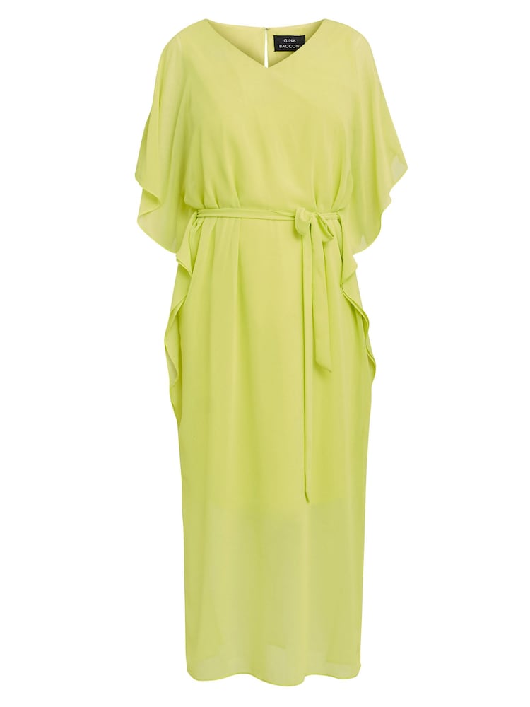 Gina Bacconi Green FRANCESCA Cold Shoulder Maxi Dress with Belt - Image 6 of 6