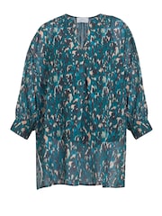 Gina Bacconi Green Dido Collarless Tunics Top - Image 5 of 5