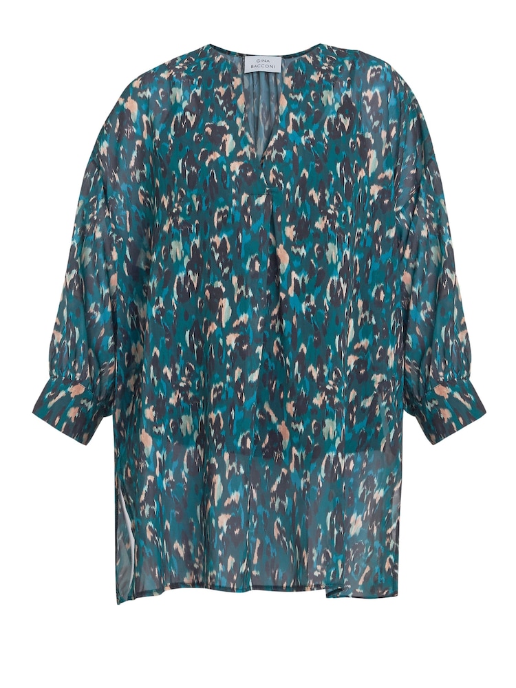 Gina Bacconi Green Dido Collarless Tunics Top - Image 5 of 5 Gina Bacconi Green Dido Collarless Tunics Top - Image 5 of 5