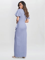 Gina Bacconi Purple Alissa Maxi Dress With Hip Embellishment - Image 2 of 5
