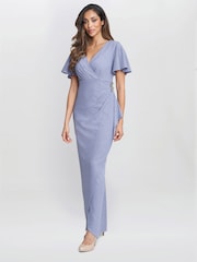 Gina Bacconi Purple Alissa Maxi Dress With Hip Embellishment - Image 3 of 5