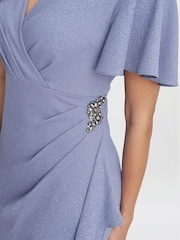 Gina Bacconi Purple Alissa Maxi Dress With Hip Embellishment - Image 4 of 5