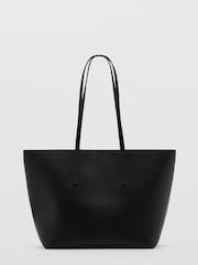 Mango Black Pebbled Effect Shopper Bag - Image 1 of 3