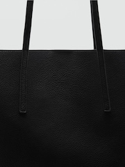 Mango Black Pebbled Effect Shopper Bag - Image 3 of 3