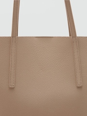 Mango Brown Pebbled Effect Shopper Bag - Image 3 of 3