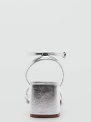 Mango Silver Metallic Strap Sandals - Image 3 of 3