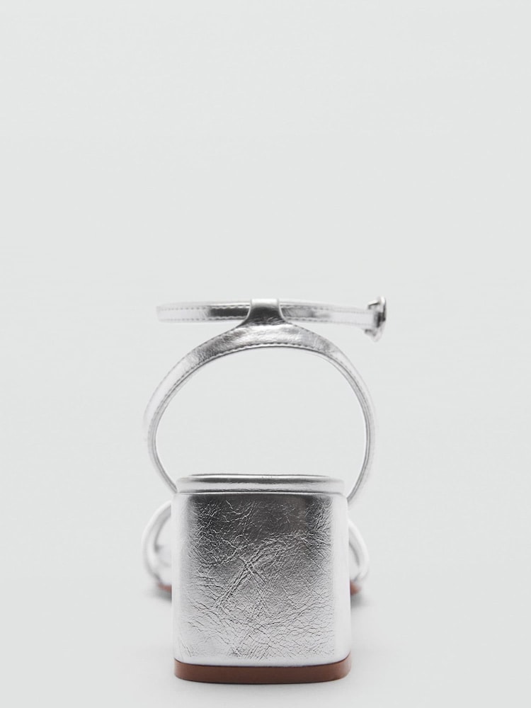 Mango Silver Metallic Strap Sandals - Image 3 of 3