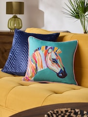 Multi Bright Zebra Cushion - Image 1 of 5