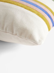 Multi Bright 50 x 30cm Joy Velvet Stripe Cushion - Image 5 of 5