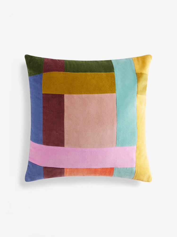 Multi Bright Joy Velvet Stripe Cushion - Image 3 of 5