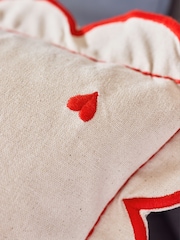Red Valentines Heart Scalloped Cushion - Image 2 of 5