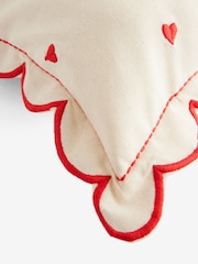 Red Valentines Heart Scalloped Cushion - Image 5 of 5