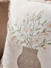 Natural Spring Embroidered Flower Vase Cushion - Image 2 of 5