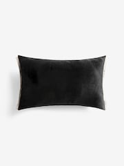 Black Chic Happens Velvet Embellished Slogan Cushion - Image 4 of 5