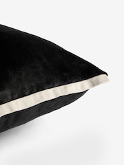 Black Chic Happens Velvet Embellished Slogan Cushion - Image 5 of 5