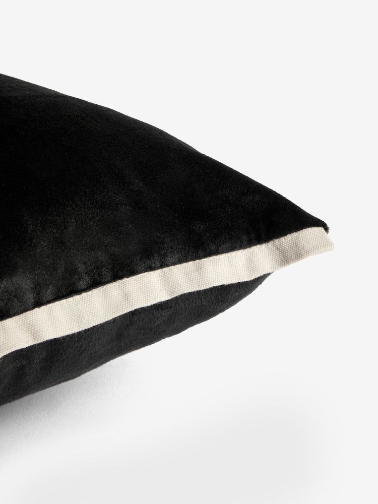 Black Chic Happens Velvet Embellished Slogan Cushion - Image 5 of 5