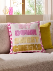 Бархатная подушка с надписью Sweet Cheeks - Изображение 1 из 5