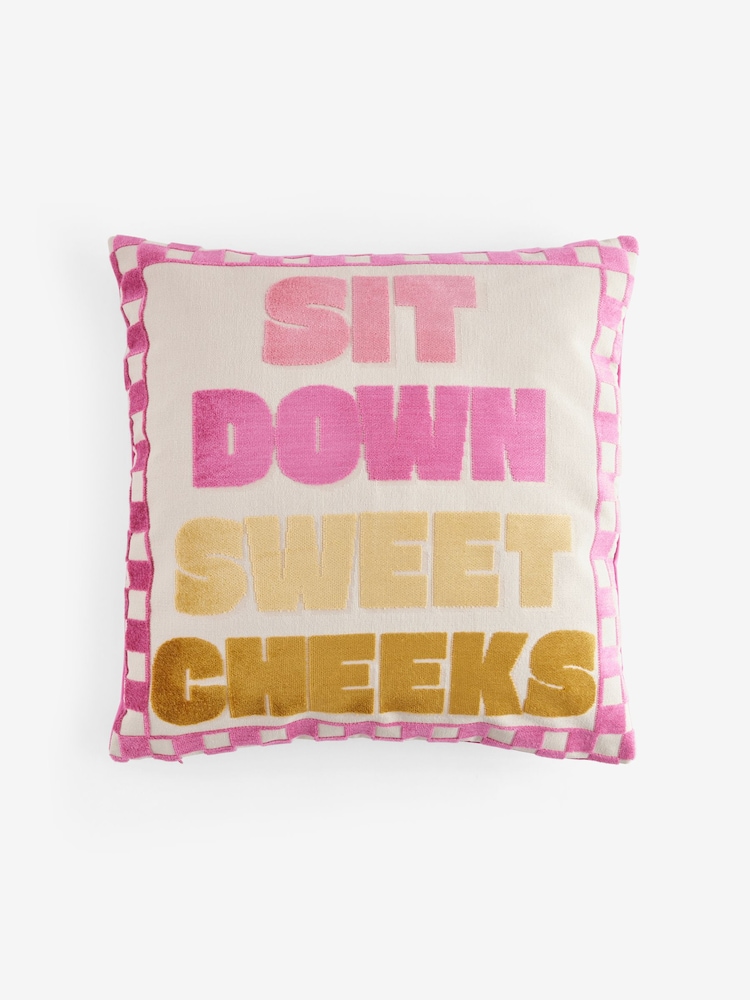 Бархатная подушка с надписью Sweet Cheeks - Изображение 2 из 5 Бархатная подушка с надписью Sweet Cheeks - Изображение 2 из 5