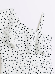 River Island White Girls Polka Dot Jumpsuit - Image 2 of 3