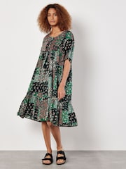 Apricot Green Floral Embroidered Detail Dress - Image 4 of 8