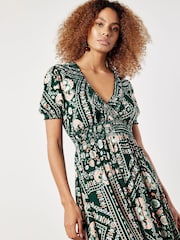 Apricot Green Positano Scarf Print Maxi Dress - Image 4 of 4
