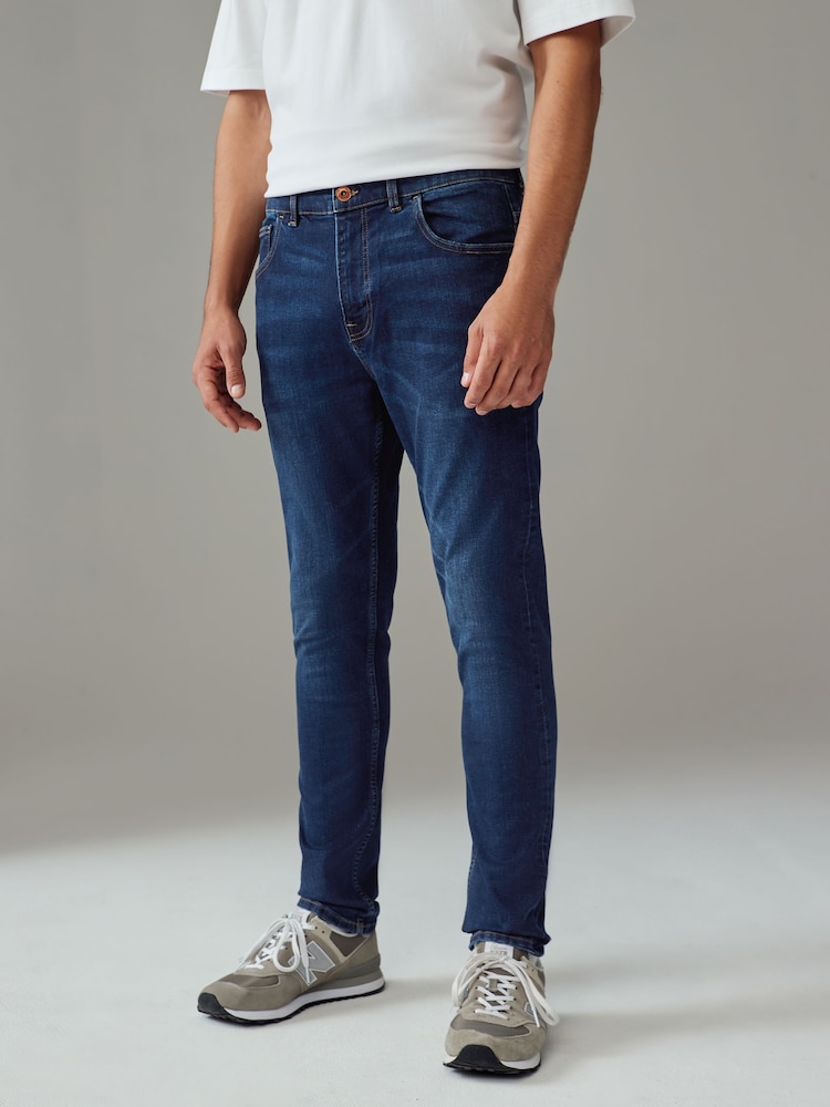Bleu moyen/Bleu clair - Paquet 2 - Skinny Fit Classic Jeans extensibles - Image 5 of 13