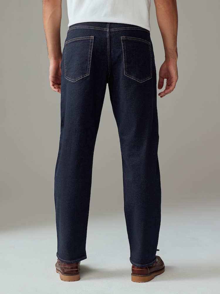 Blue Indigo Rinse/ Black Solid - Verpakking van 2 - Rechte, klassieke jeans met stretch - Image 5 of 14